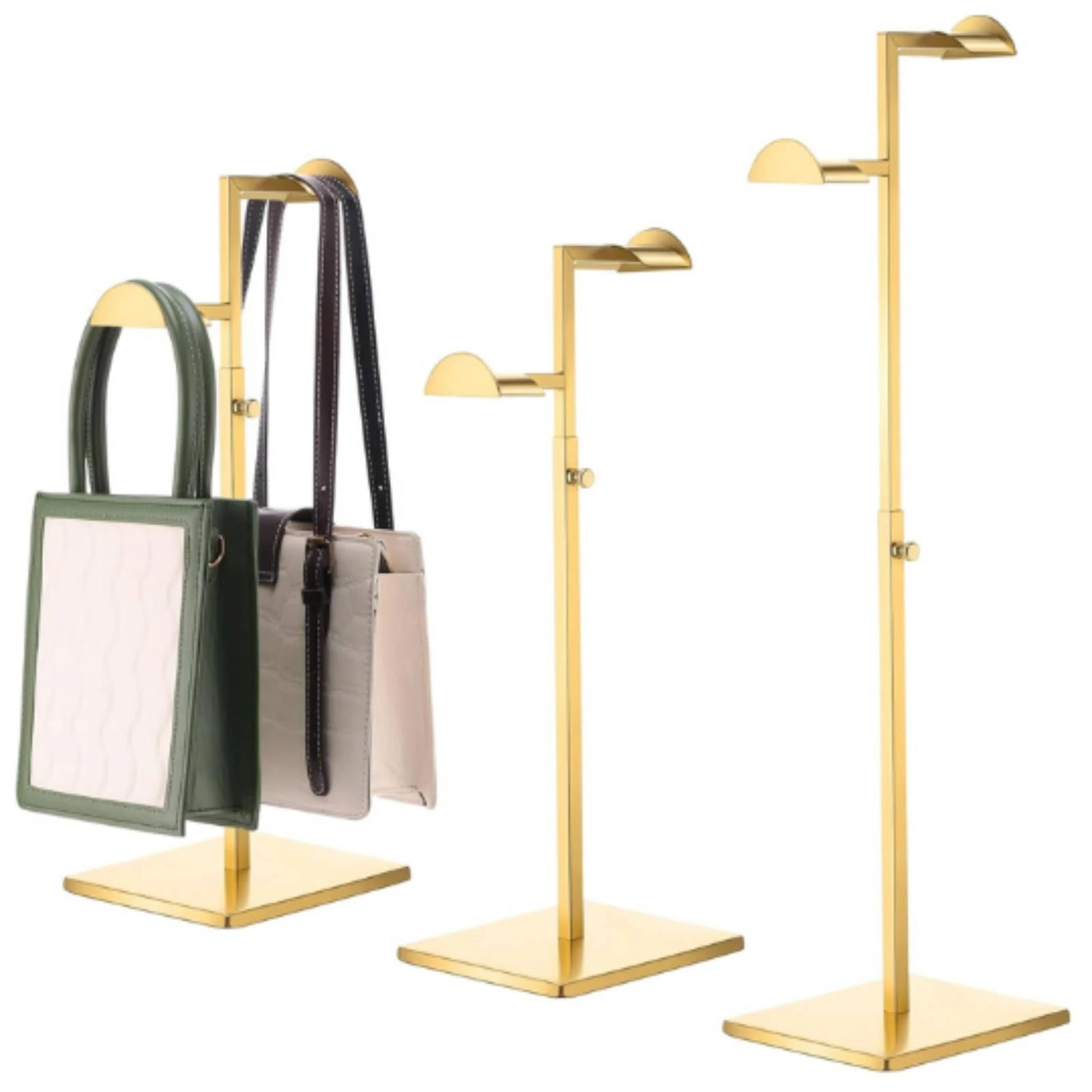 Stainless Steel Bag Display Stand Long-Lasting Freestanding Handbag Display with Support Arms Handbag Holder Sleek