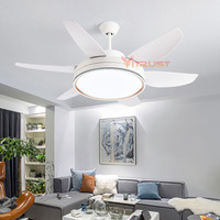 Modern LED Ceiling Fan Light Lamps Strong Wind White Black 52inch Ceiling Fan Chandelier Remote Control APP Control Ceiling Fan