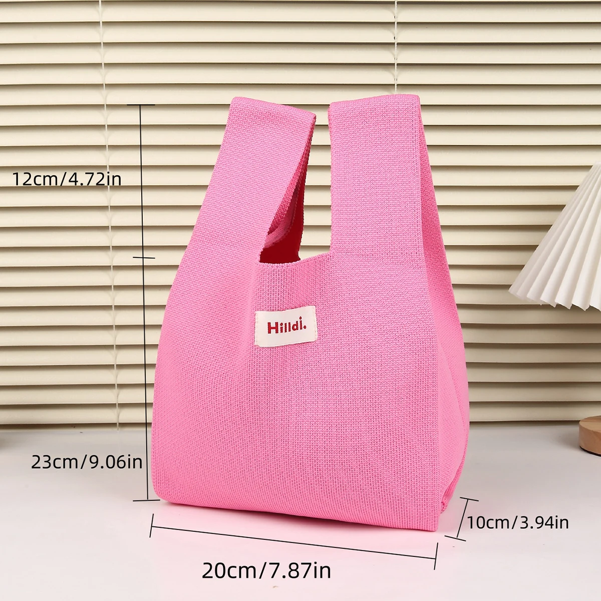 Handmade Knit Handbag Women Mini Shoulder Bag Female Casual Color Wide Stripe Plaid Tote Bag Student Cell Phone Package