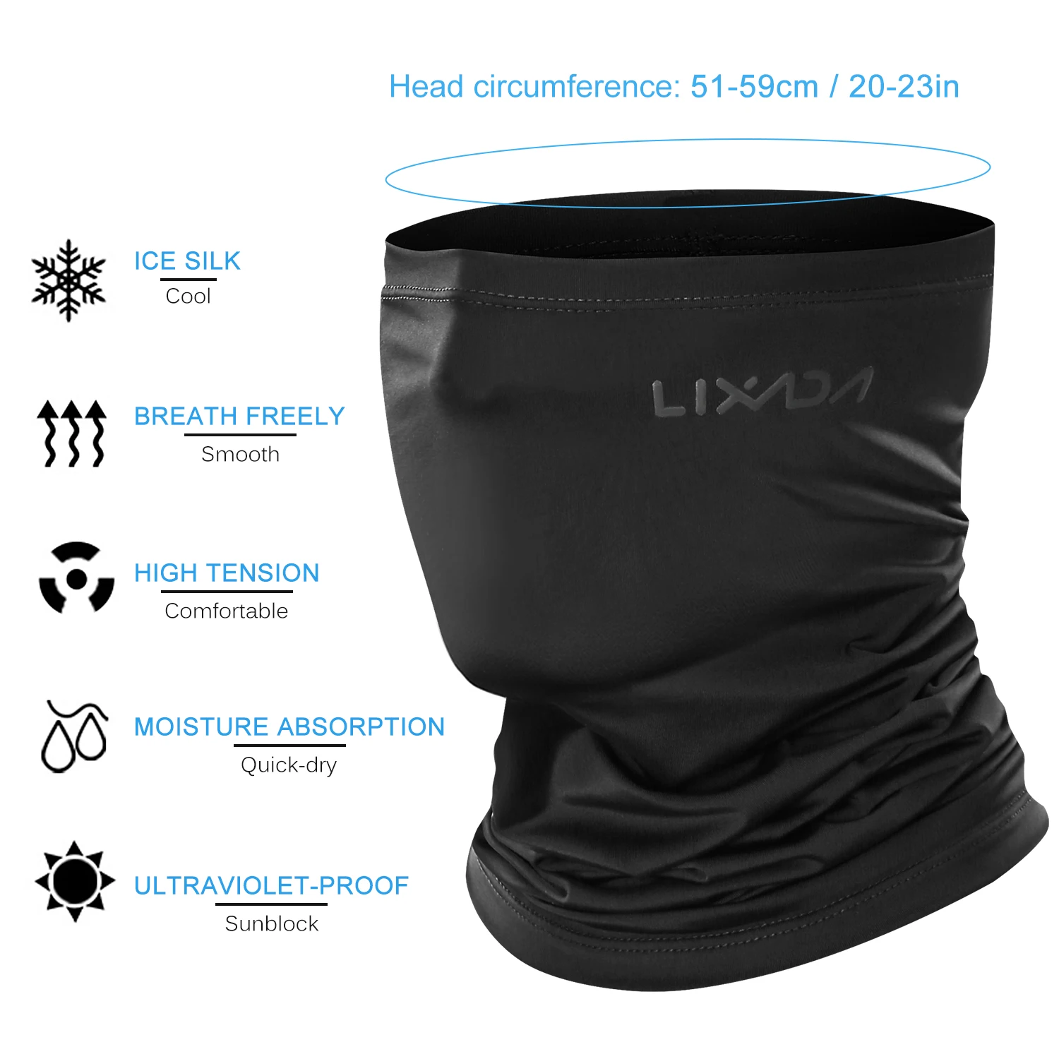 Lixada Cycling Half Face Cover Motorcycle Neck Warmer Riding Neck Gaiter Cooling Climbing Running Hiking Neck Wrap Ice Silk Dust