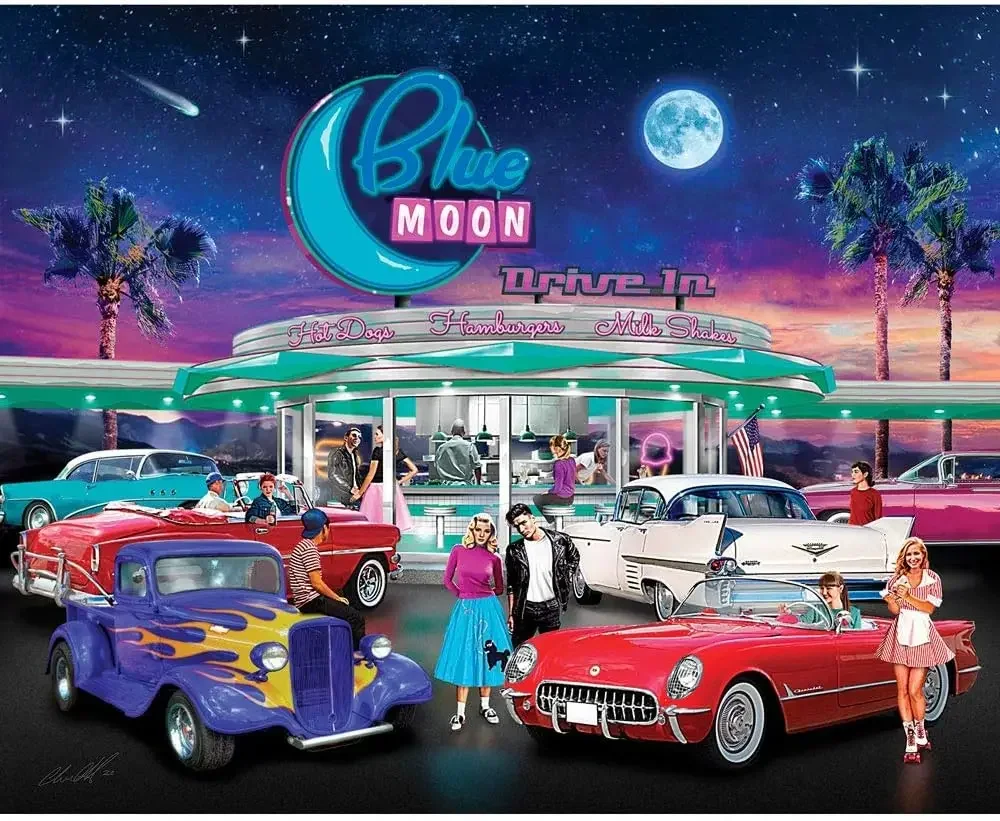 

Пазл для взрослых Blue Moon Drive, 1000/500/300 шт., развлекательные игрушки для снятия стресса, пейзажные деревянные пазлы, подарок на день рождения