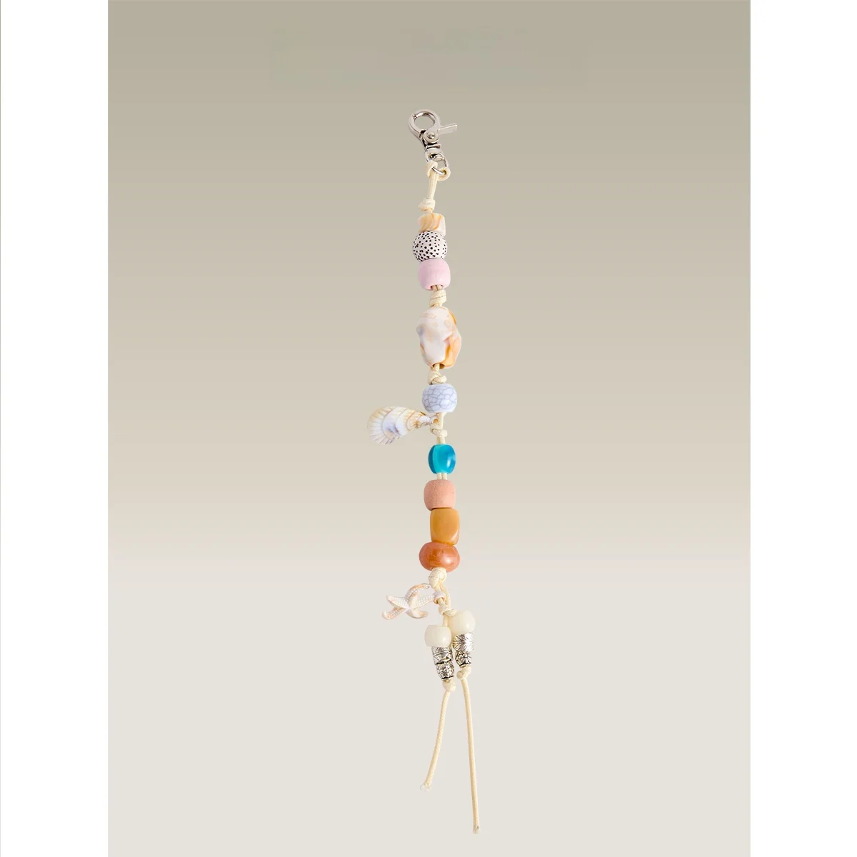 

JACD Original Handmade Stone Beaded Keychain Bracelet Pendant Key Holder Accessory Summer Island Treasure Hunt Theme