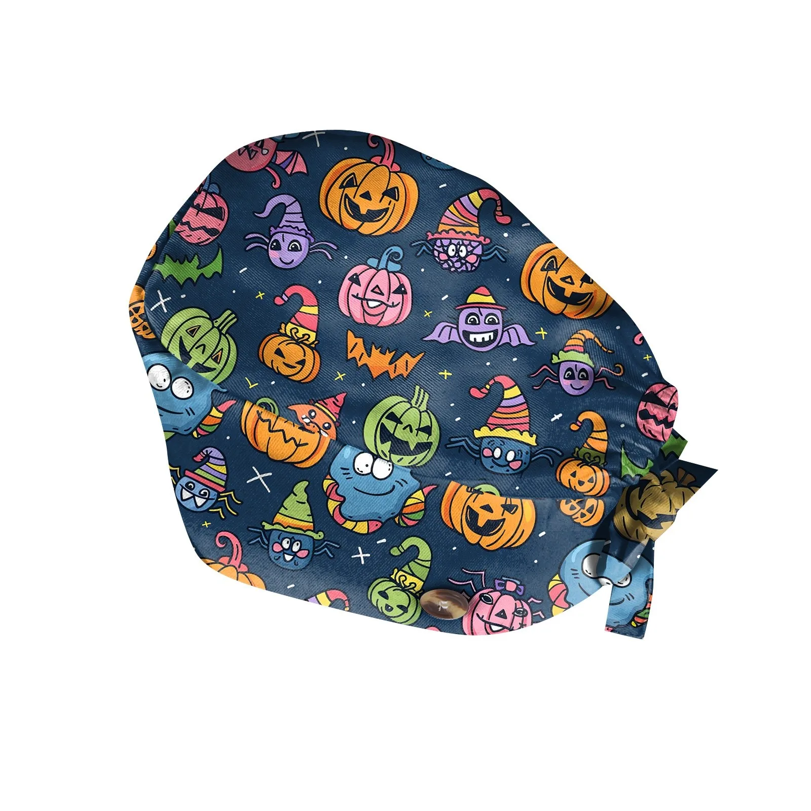 Halloween elemento imprime padrão boné pet shop laboratório beleza trabalho chapéu esfrega boné enfermeira acessórios baotou chapéu poeira boné enfermeira chapéu