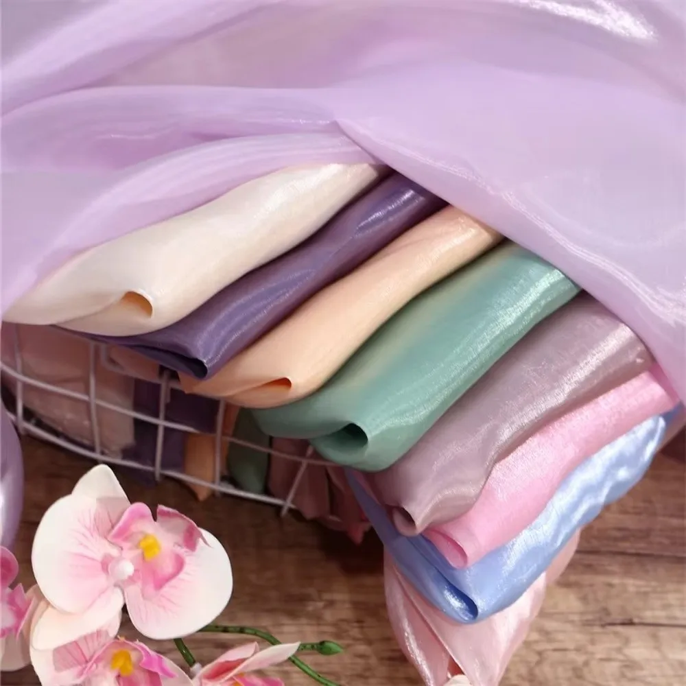 Reflective Surface Liquid Satin Fabric Water Gloss Texture Soft Texture Shiny Satin Fabric Lightweight Material