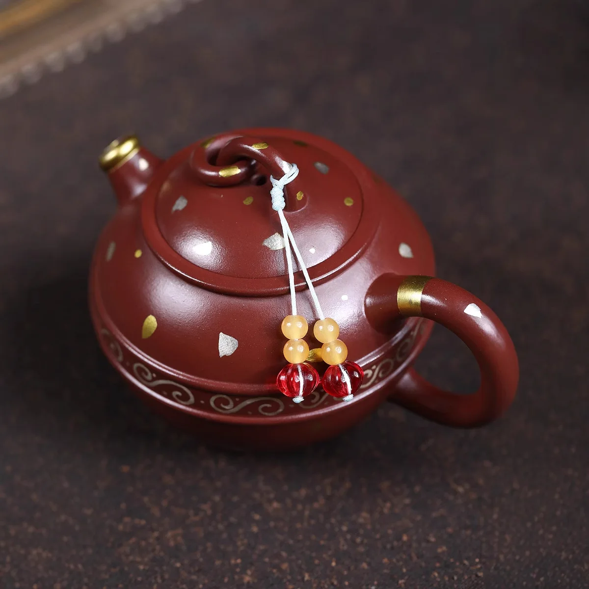Handmade Yixing Purple Clay Pot Famous Ore Bottom Trough Jade Ring High-End Kung Fu Teapot Card Cover 220C