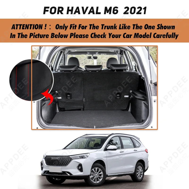 Auto Full Coverage Trunk Mat For HAVAL M6 2021 Anti-Dirty Leather Car Boot Cover Pad Cargo Liner Interior Protector Accessories