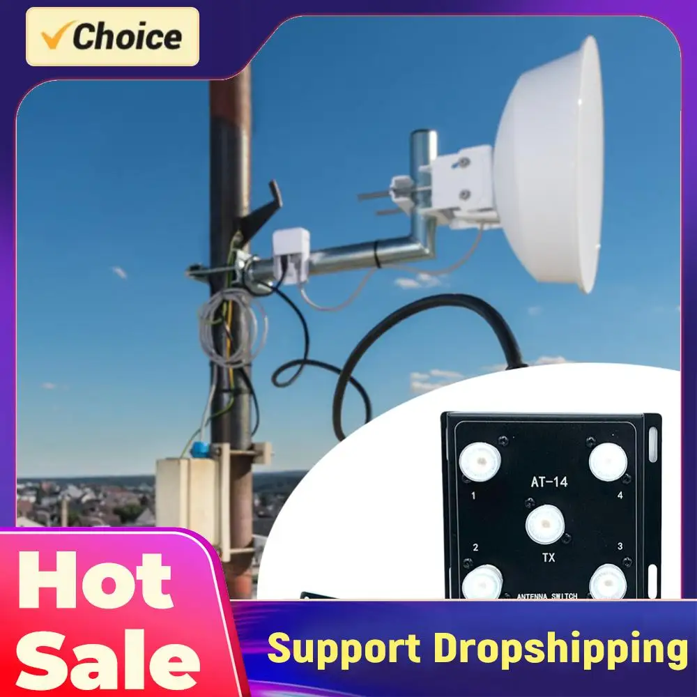 

4-Way Coax Remote Antenna Switch Antenna Signal Switch 1.8-60MHz Antenna Splitter Switch RF Antenna Switch for Radio Stations