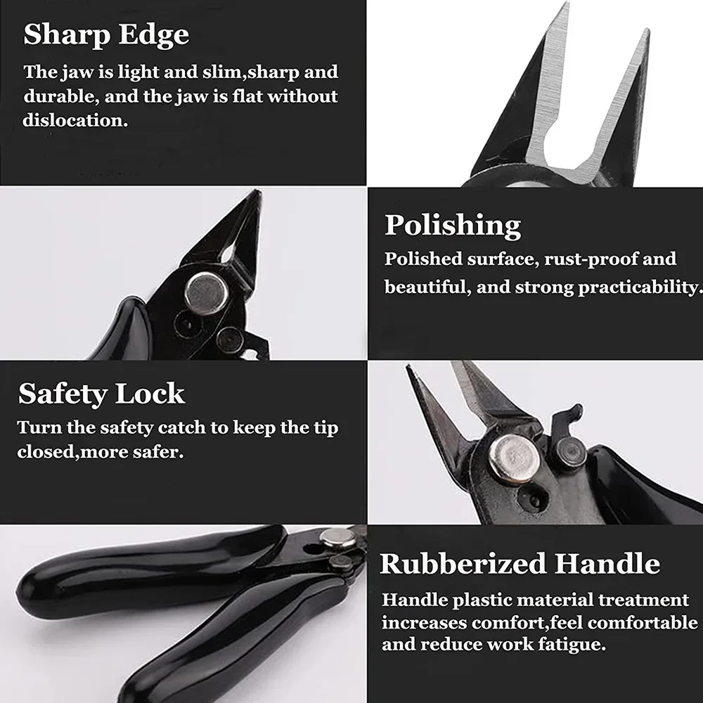 Three Point Five Inch Mini Diagonal Pliers Wire Cutters Precision Flush Cutter Stainless Steel Trimming Shears End Cutting Nippers for Electronics Jewelry Making Diy Craft Bead Wire Hand Tool Ideal For Jewelry Making And Bead Wire Projects