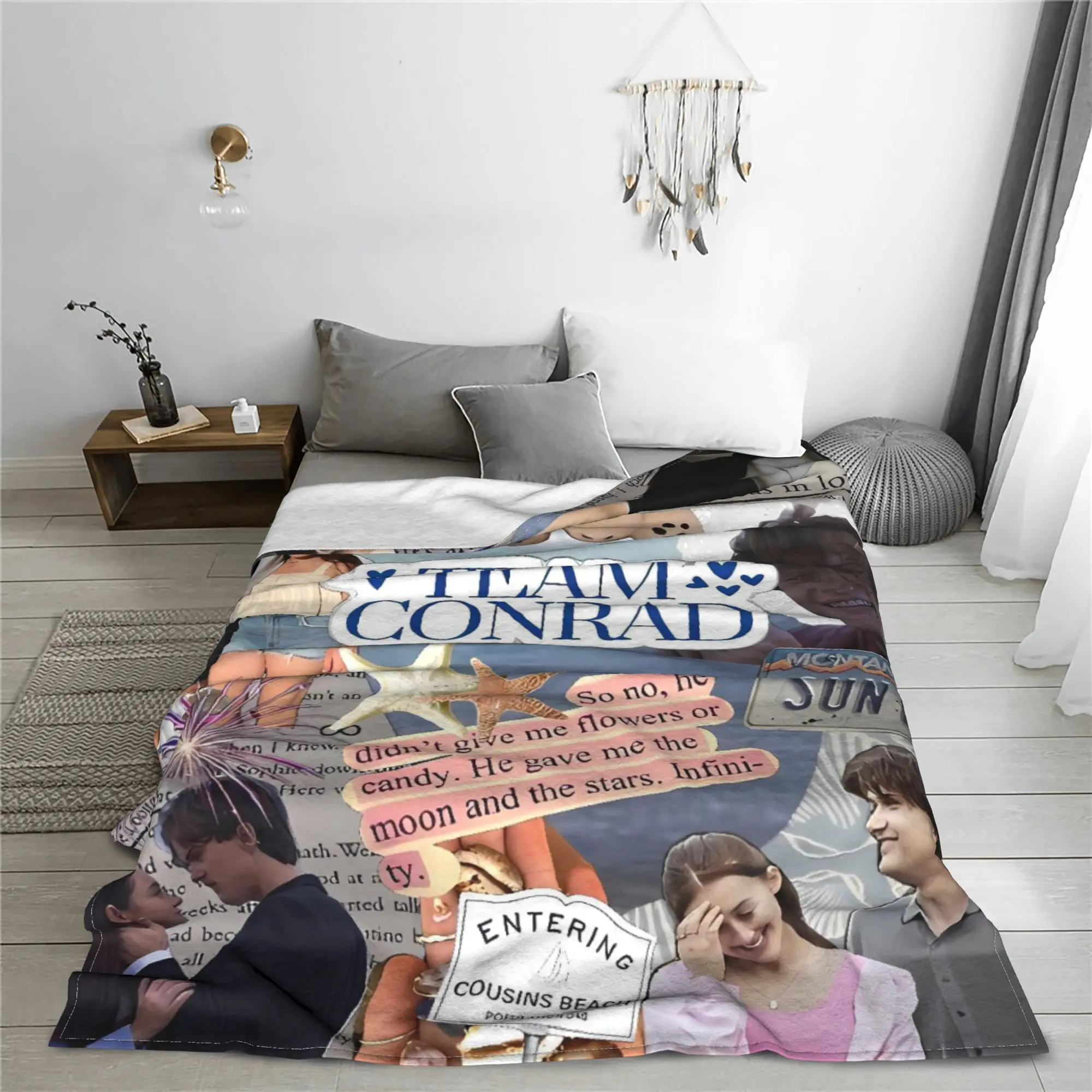 كوزينز فريق الشاطئ كونراد الصيف تحولت بطانية قطيفة جميلة صبي فتاة للأريكة كرسي سوبر دافئ جودة مخصصة المفرش