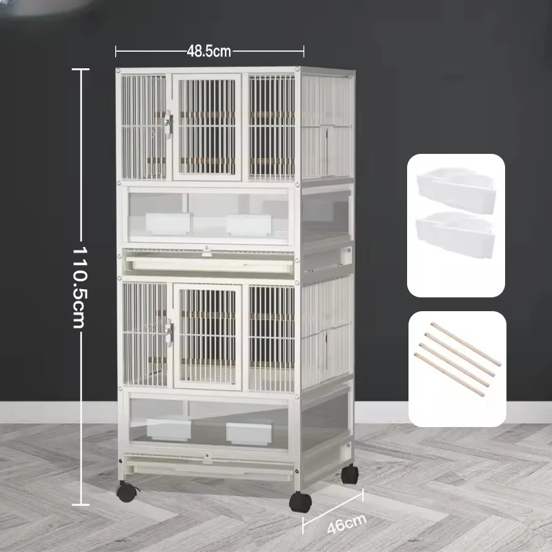 

Custom Double-layer Bird Cage Parrot Cage Home Three-layer Multi-layer Vertical Palace Breeding Black Phoenix Extra-large Space
