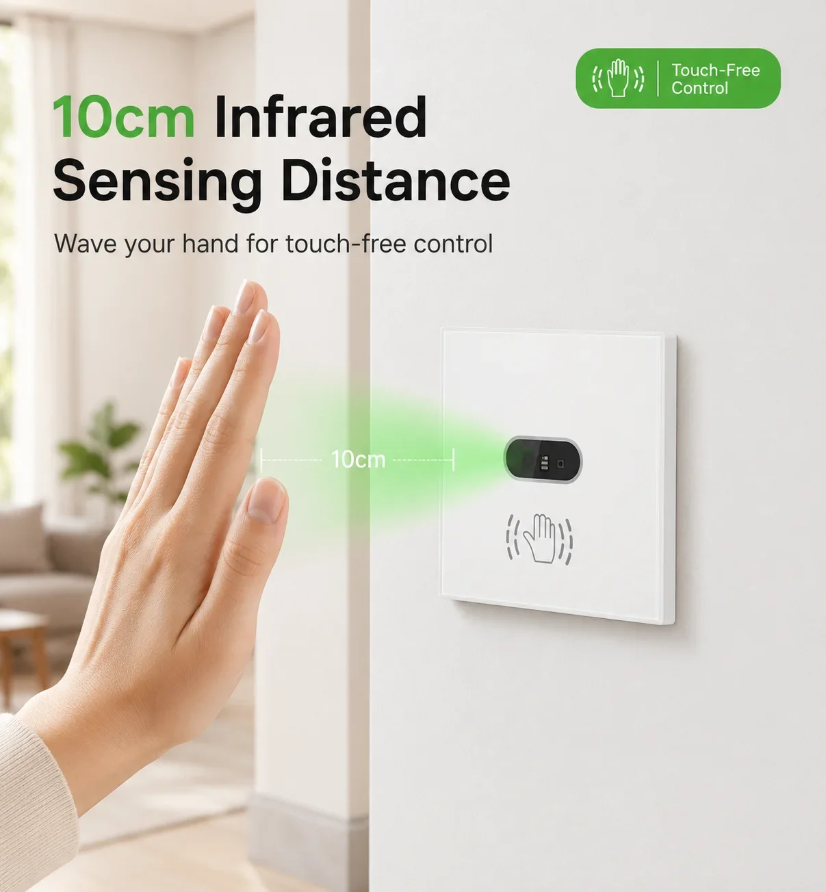 EU Wave the Senssor Move Infrared Switch No Need Touch IR Motion Activated Light Switch No Neutral Wire Required