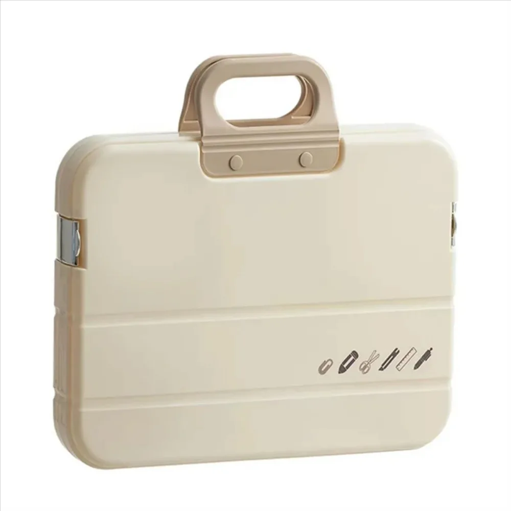 

Portable Documents Case Plastic with Handle A4 File Folder Large Capacity Clear View Document Storage Boxes Student Use
