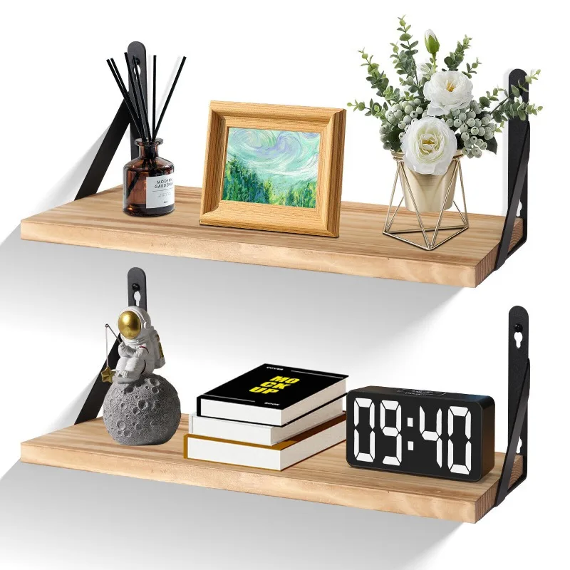 

Set of 2 Wall Shelf Floating Storage Shelves Display Decor Bedroom Bathroom