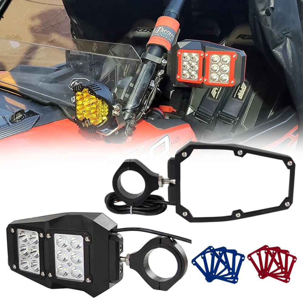 UTV Rear View Side Mirrors with LED Light for Polaris RZR XP 1000 Yamaha Rhino Honda Pioneer Talon Kawasaki Teryx 1.75''/2'' Bar