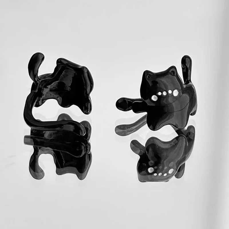 1/3 قطعة Kawaii الكرتون القط U-شكل قرط كبس Y2K الحلو فتاة أقراط مشبكية ثقب وهمية للنساء الرجال مجوهرات الأزياء هدايا الحفلات #6