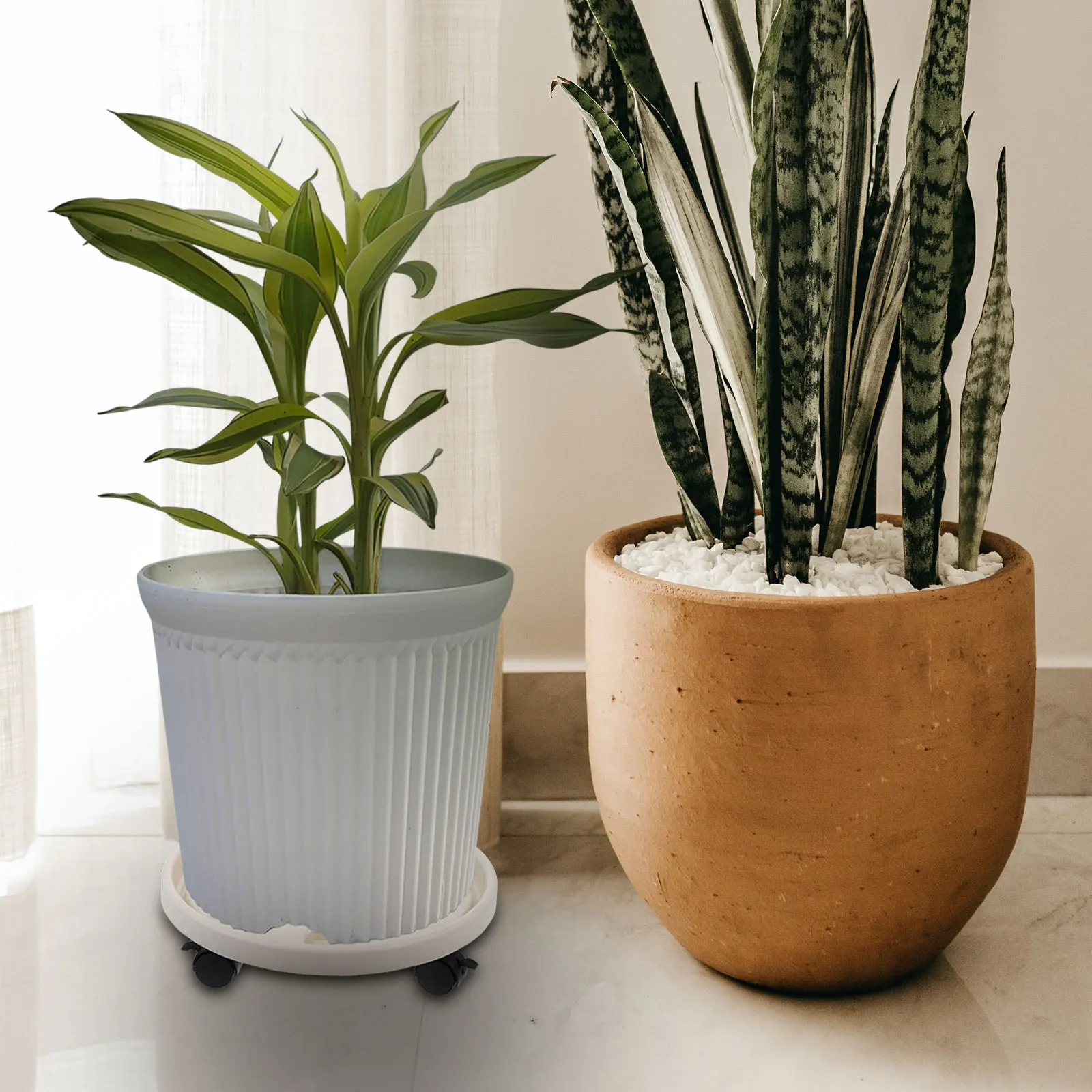 

Outdoor Thickened Mobile Flower Pot Stand Indoor Plant Plastic Round Movable Tray