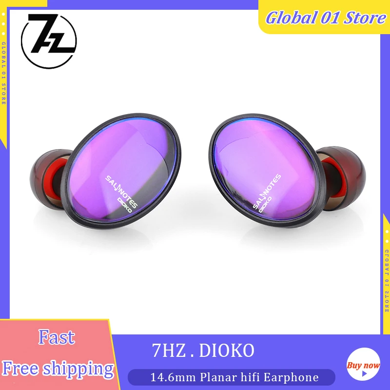 7HZ Crinacle Salnotes Dioko 14.6mm Planar Diaphragm Driver In Ear Earphone HiFi Music Headphoens Detachable Cable IEMs