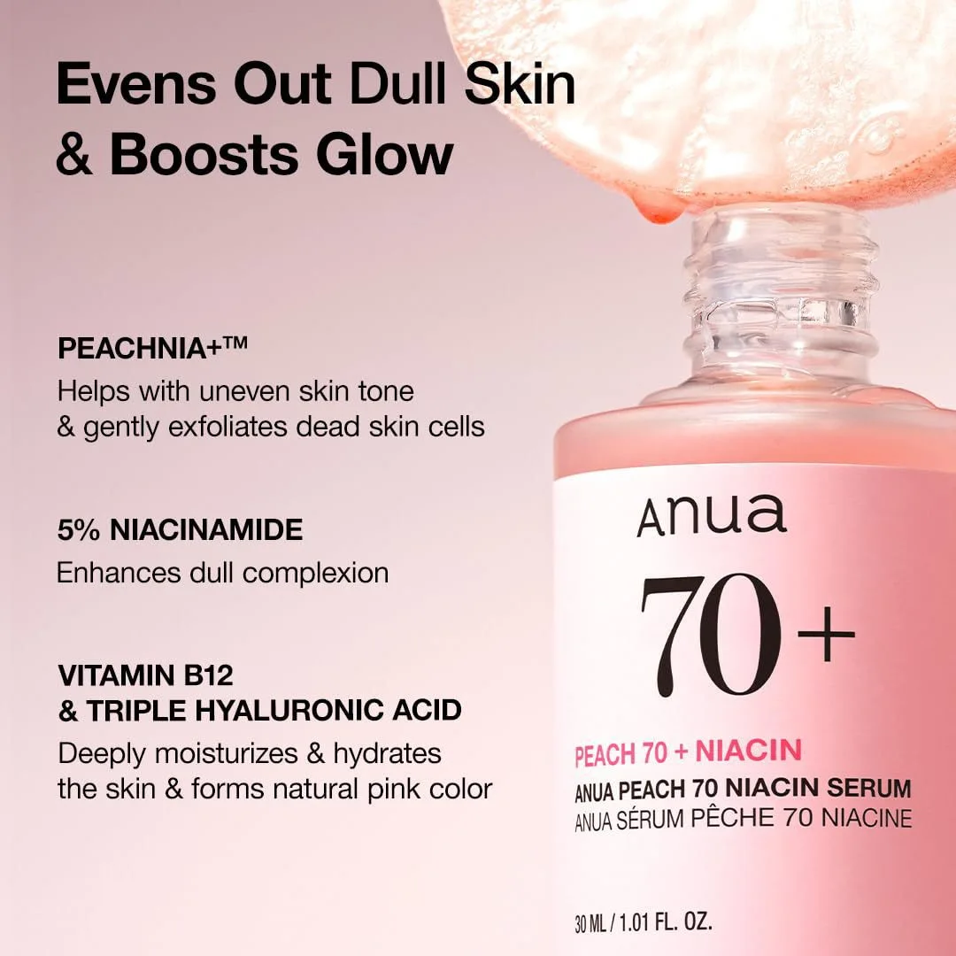 Anua Korean penetration 70 Niacinamide Serum 30ml สําหรับผิวแพ้ง่ายผสมผสาน