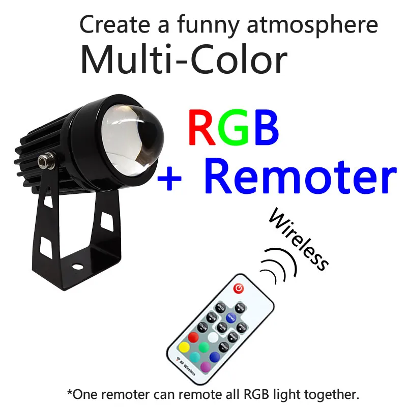 Outdoor LED-wandspot 5W 9W 12W Huislandschap Verlichting 110V 220V Rood Groen Blauw RGB Afstandsbediening Verlichting Waterdicht Eén Beam