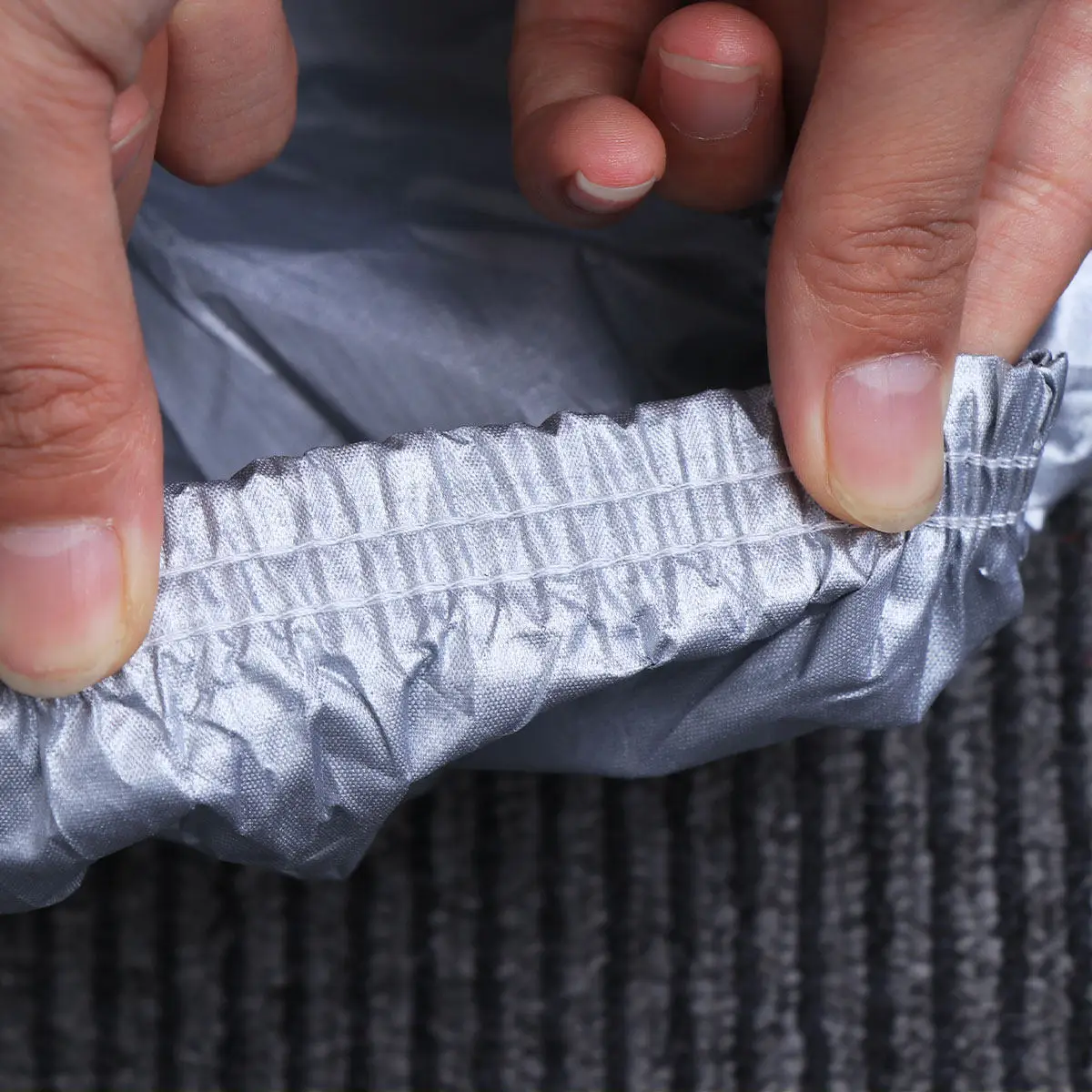 

Silver Size L Universal Car Cover Full Protection Uv Rain Snow Shade Outdoor Breathable Dustproof Protector