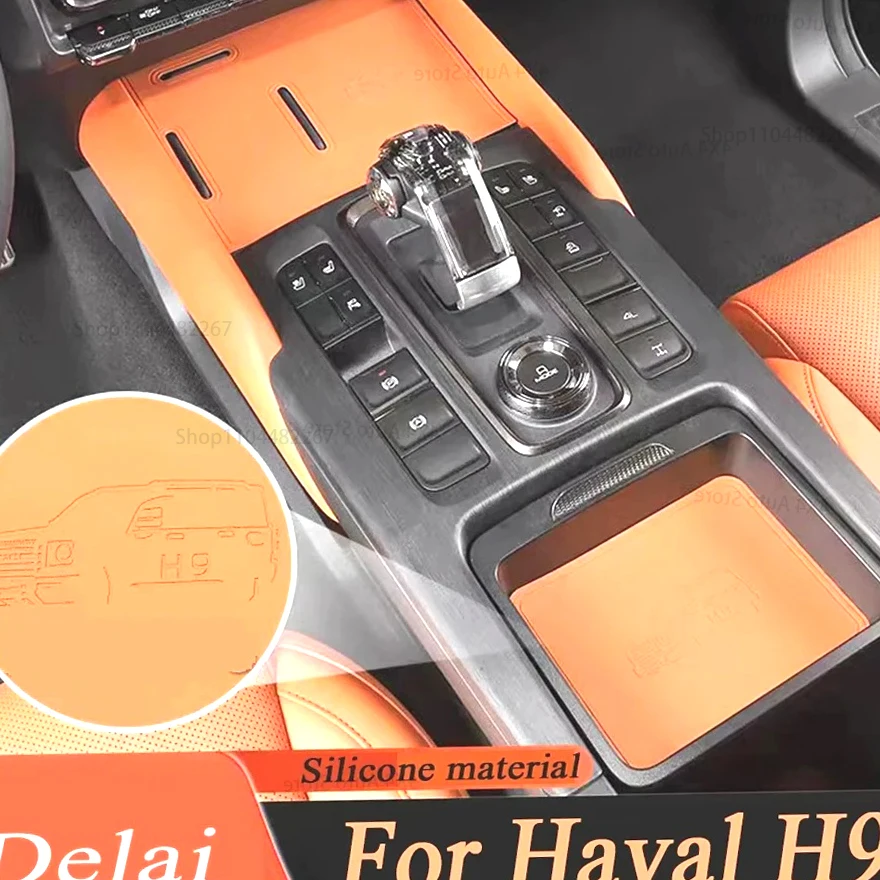 

For Haval H9 2nd 2024 2025 Redesign Car Styling Leatherwear Anti-Slip Pad Door Groove Pad Coaster Accessories