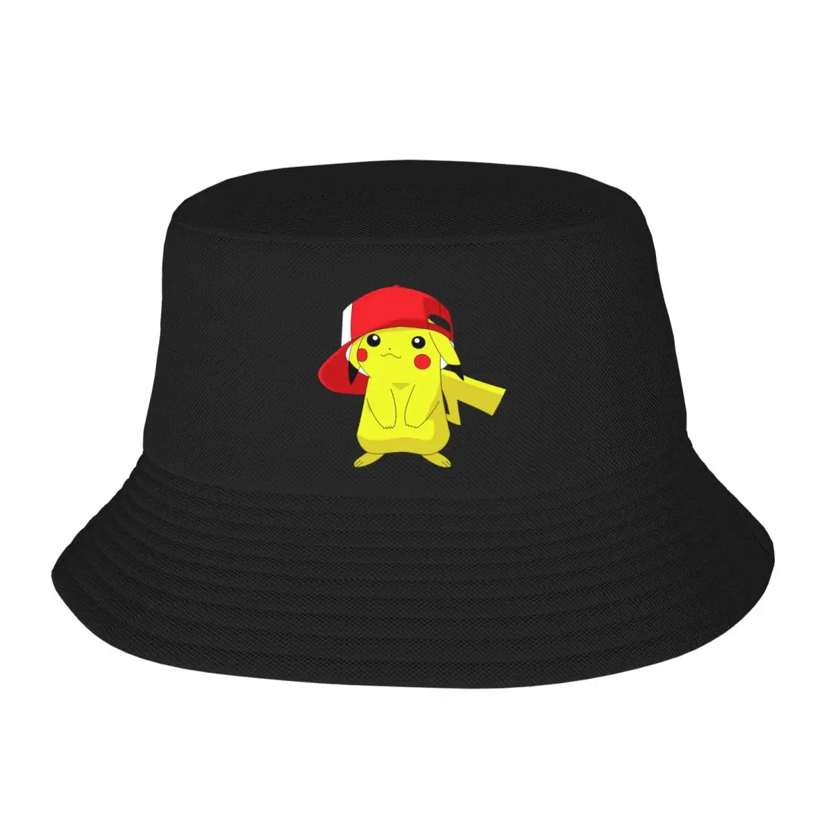 2024 New Summer Kawaii Pika Bucket Hat for Unisex Pokemon Streetwear Foldable Bob Fishing Hats Girls Boys Sun Hat