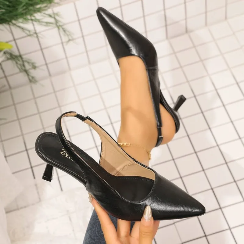 Women's Slingback Pumps Pointed Toe Low Kitten Heel Smooth Finish Dressy Office Work Formal Evening Party Everyday Casual Shoes