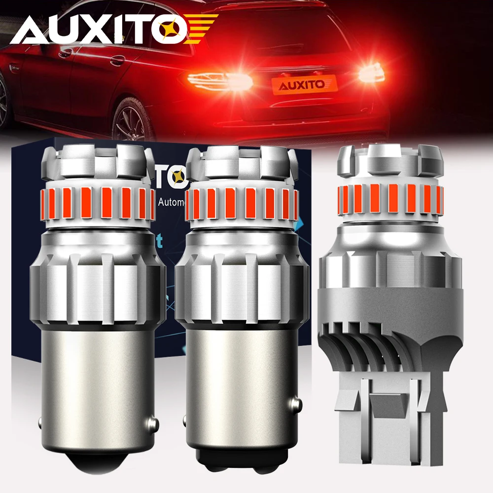 2X rouge LED P21W 1156 BA15S arrêt de frein arrière ampoule P21/5W 7443 W21/5W W21W 3157 lampe de signalisation pour Toyota Peugeot 12V 7W