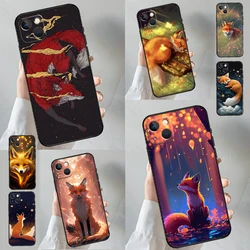 Cartoon Fox Phone Case For iPhone 16 15 11 12 13 14 Pro Max X XR XS Max 6 14 Plus Soft Cover