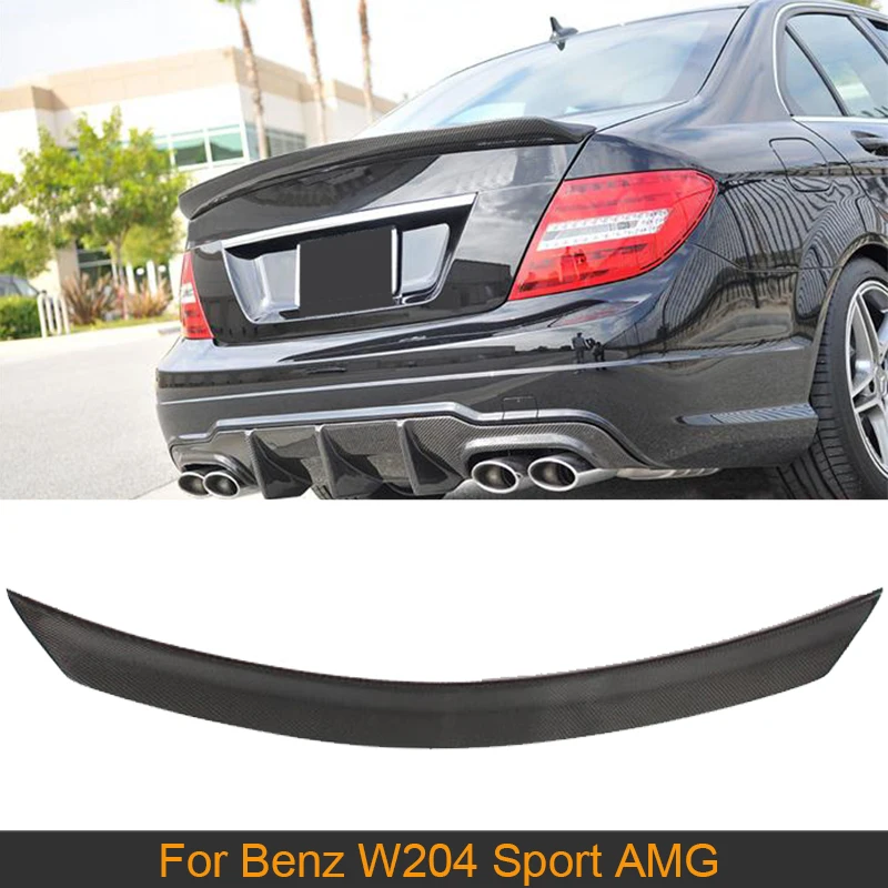 Carbon Fiber Rear Trunk Boot Lip Spoiler Wing For Mercedes Benz C Class W204 C180 C250 C300 C63 AMG Sedan 2008-2014 Rear Spoiler