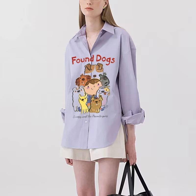 Small Fresh Printed Long Sleeved Shirt Perfect For Spring And Autumn Fashionable Women's Clothing With Button Design Suitable