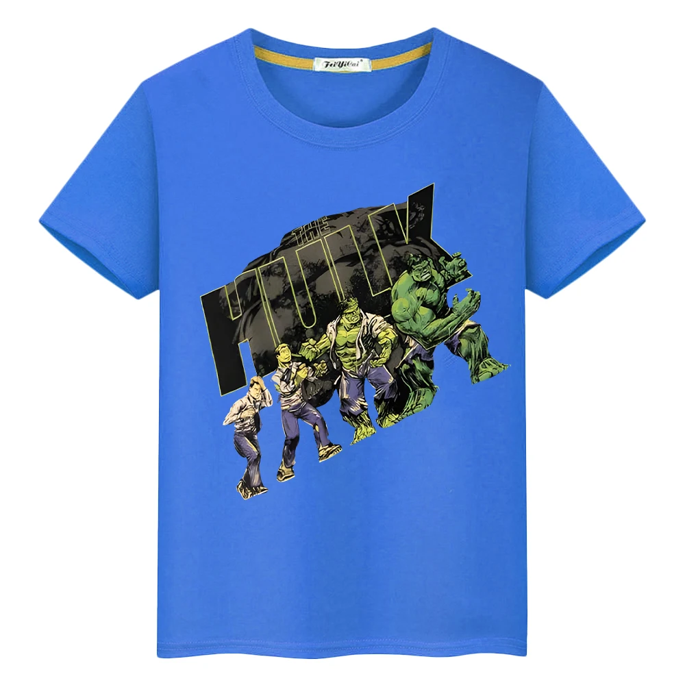 The Hulk t shirt for kids boys 10year Print 100%Cotton pride tshirt Marvel Kawaii Anime Short y2k one piece kids clothes girls