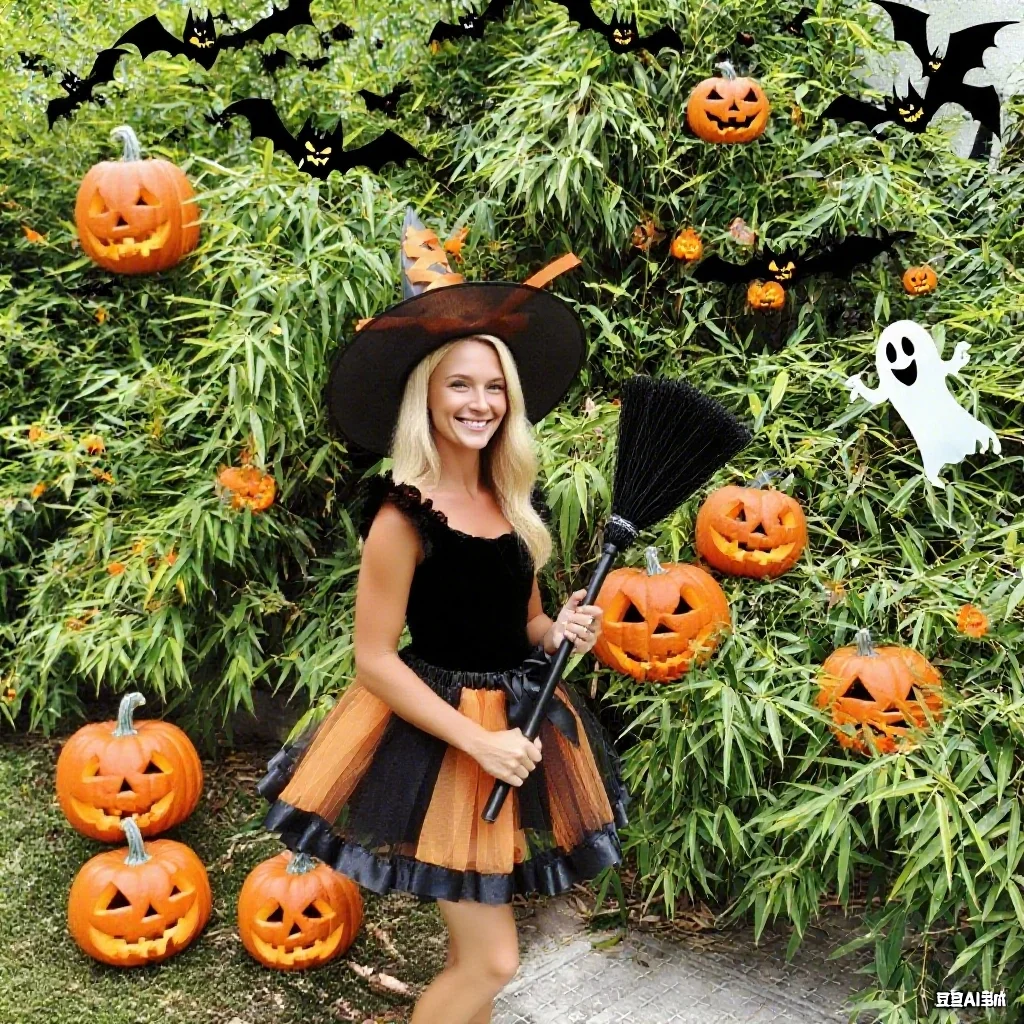 Halloween-Hexenkostüm-Set für Erwachsene mit lebendigen Hüten, Tüllröcken, perfekt für Halloween-Partys, Cosplay-Events