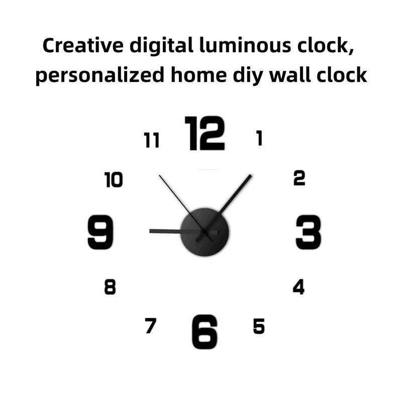 1/2/3Pcs Frameless DIY Wall Clock Wall Mechanism Night Light Arrows Decal Home Silent Clock Living Room Office Wall Decoration