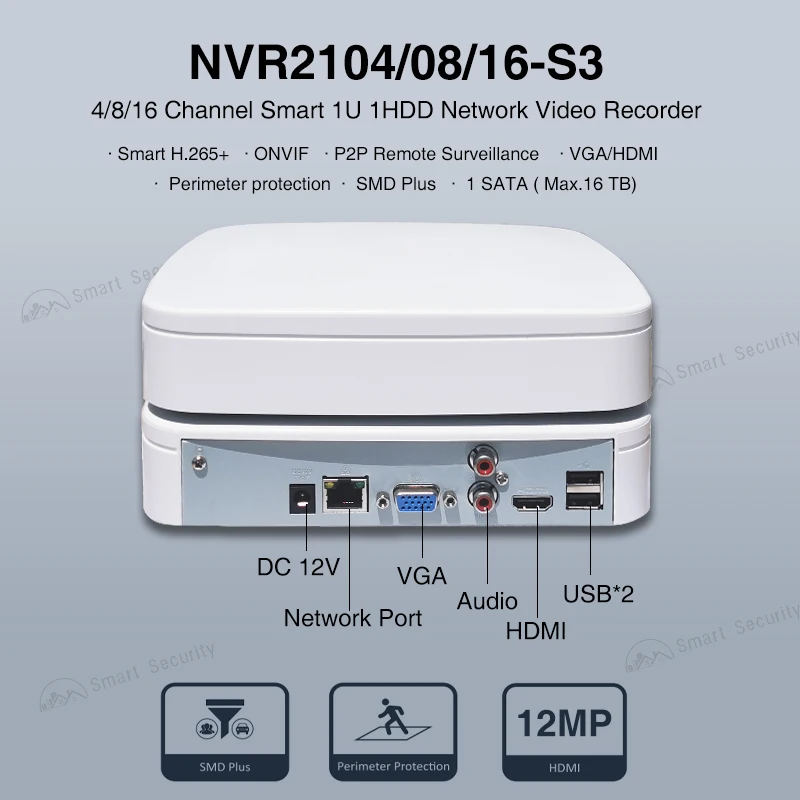 Dahua original 1hdd video recorder netzwerk kamera sicherheits schutzsystem 4/8/16 kanäle NVR2104-S3 NVR2108-S3 NVR2116-S3 p2p