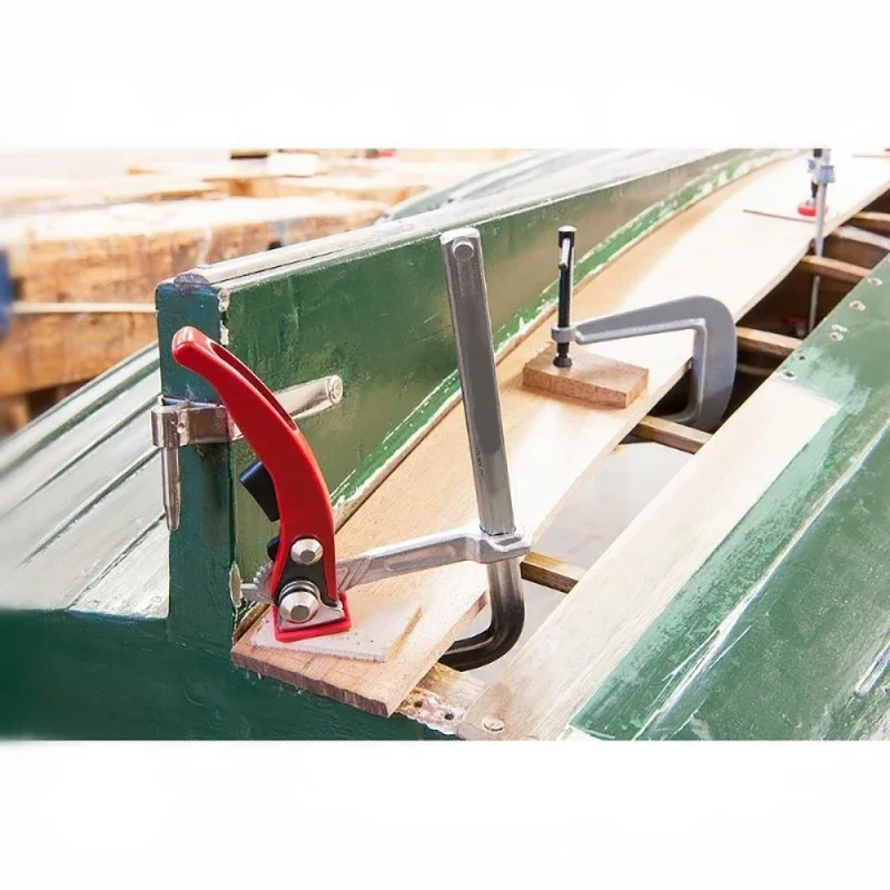 Ratcheting Table F Clamp Alloy Steel Woodworking Clamp Quick Release Heavy Duty Guide Rail Fixture Clamping System