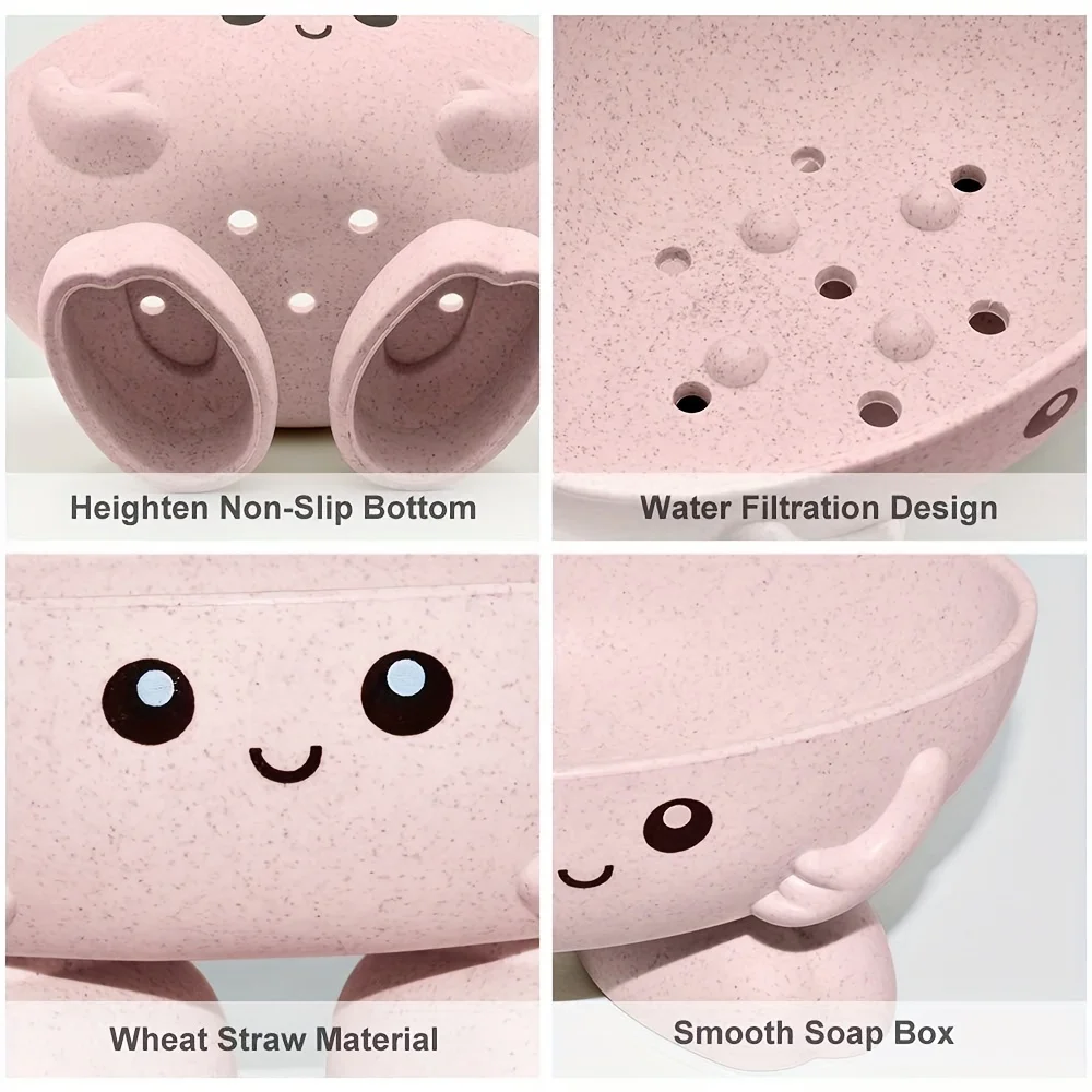 Soap Holder Cute Soap Dish for Kids Children Creative Lovely Bar Soap Tray Counter for Shower Bathroom Kitchen Countertop