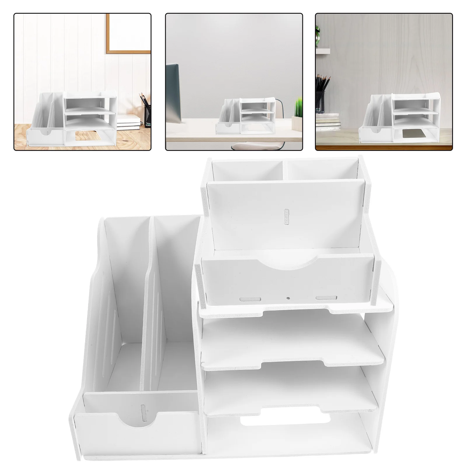 

Efficient 4 Tier File Organizer Desk Storage Shelf Stationery Containers Office Supply Tidy Magazine Books Folders Holder