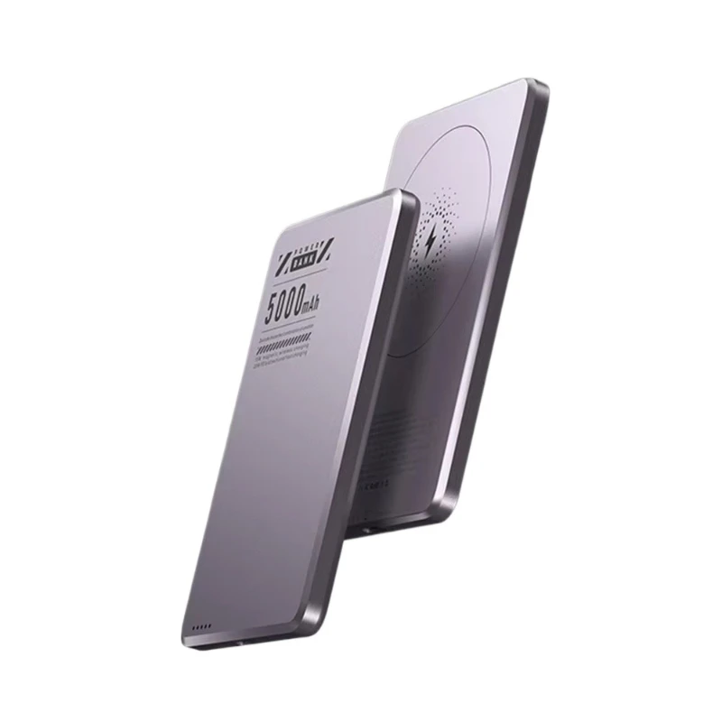iPhone、Samsung、Xiaomi対応 新型 10000mAh ワイヤレスモバイルバッテリー 超薄型 MagSafe急速充電 大容量 バッククリップバッテリー 1個