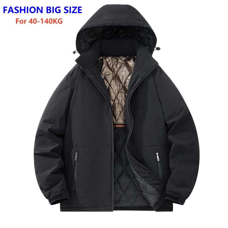 

Winter Plus Size Graphene Assault Jacket Cotton Jacket Men's Detachable Hat Three Proof Cotton Jacket Thick and Warm Loose Top
