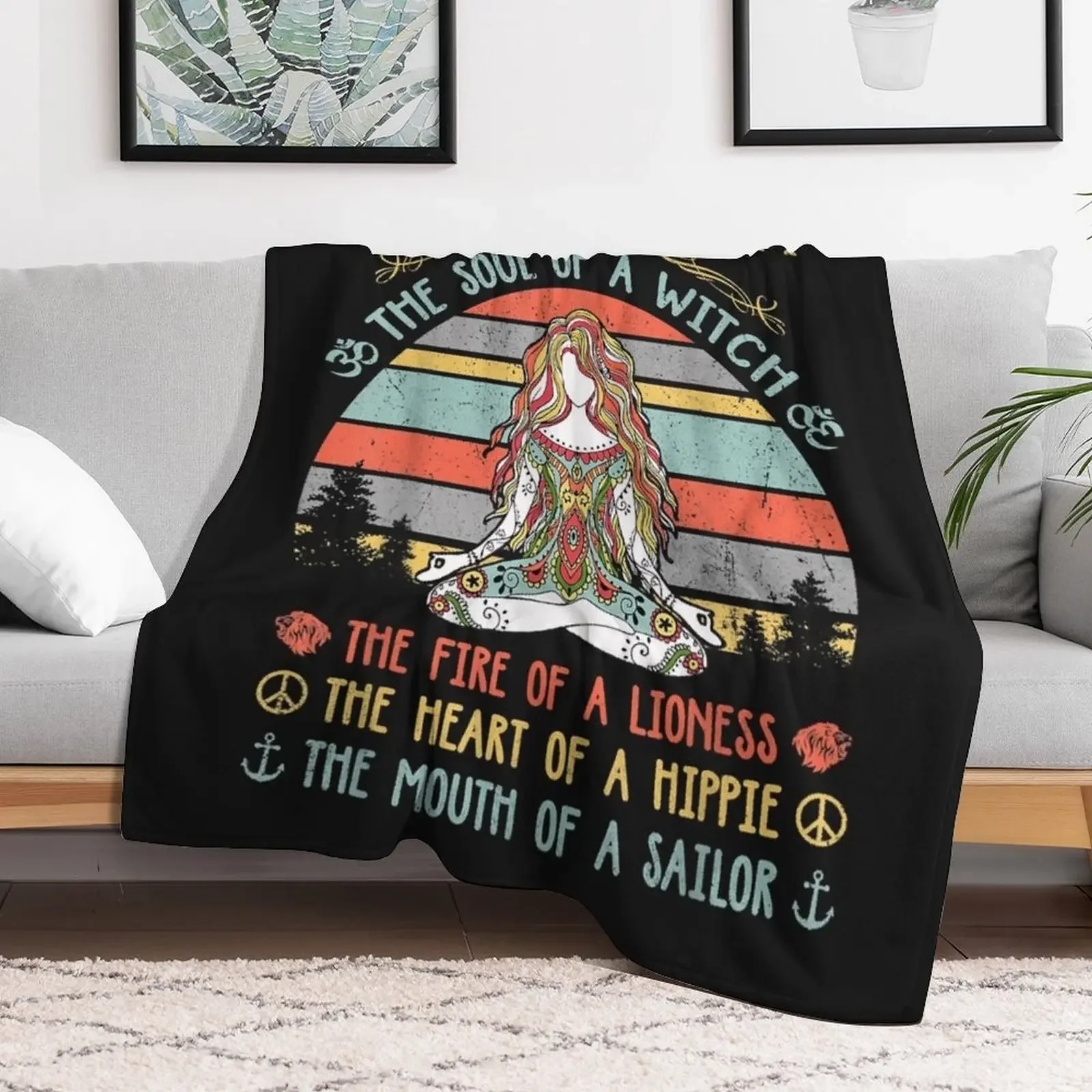 Virgo Woman The Soul Of A Witch Vintage Birthday Gift Throw Blanket Sleeping Bag Quilt Blankets