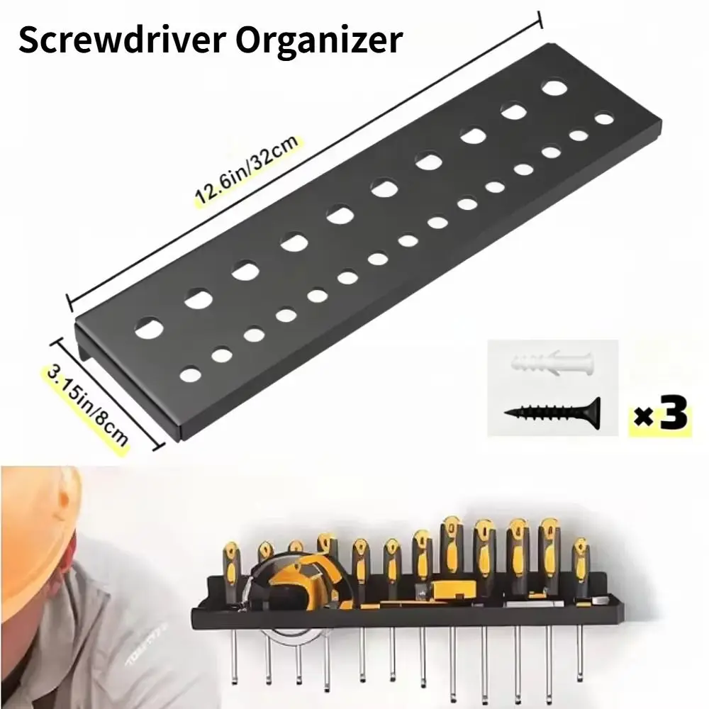 Robuster Metall-Wandhalter für Werkzeuge Stahl-Aufbewahrungsregal für Schraubendreher und Hämmer Garage Werkstatt Professionelles Werkzeug – Detail 2
