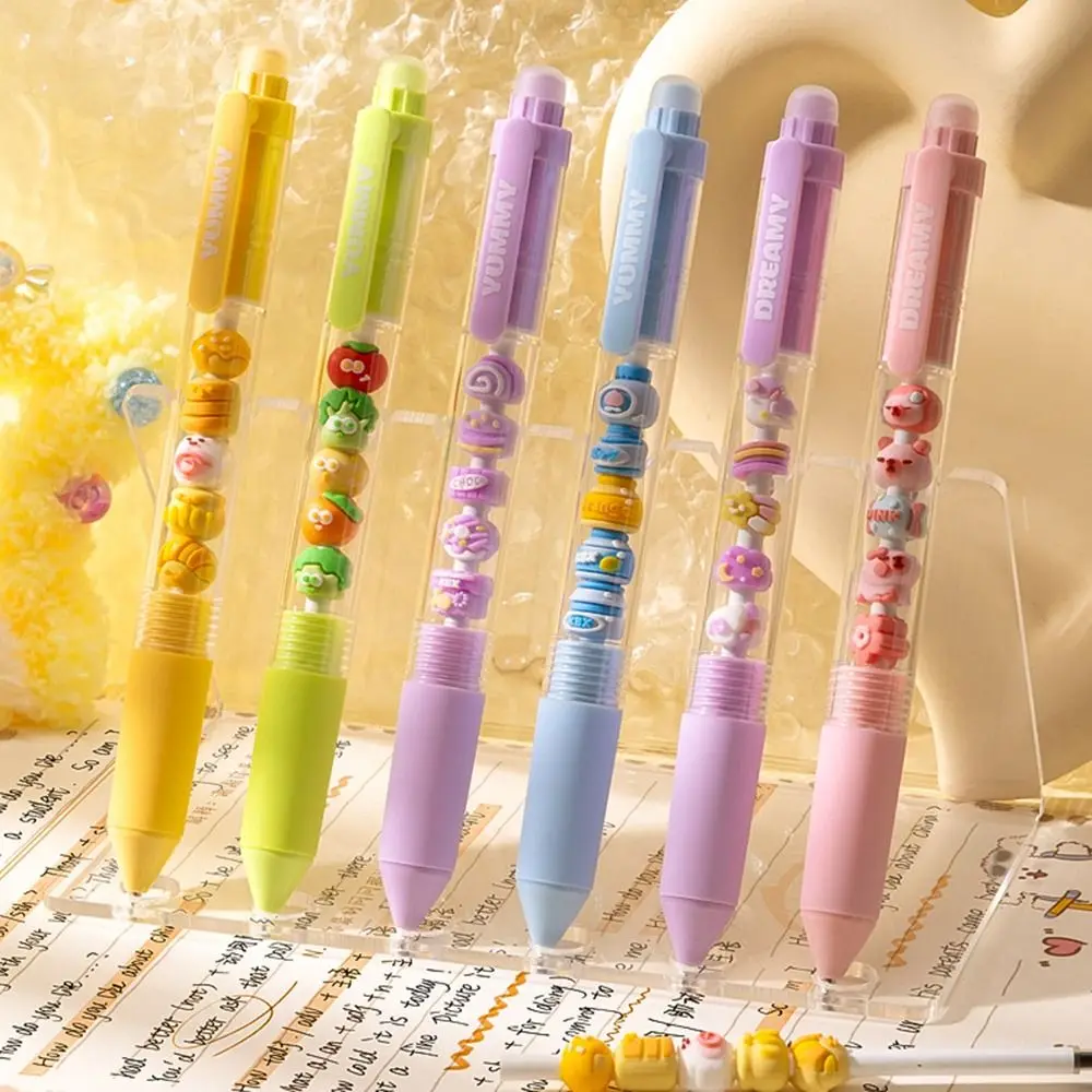 

2Pcs New 0.5mm Press Gel Pen Writing Stationery Black Pen Beaded Pen Quick-drying Decompression Pen Office School