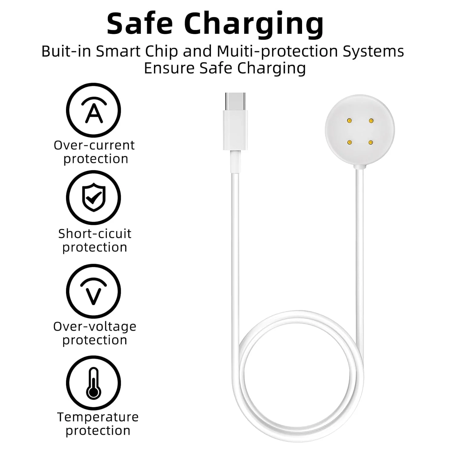 2-Pack Replacement Chargers for Google Pixel Watch 3/2 USB-C Google Watch Charging Dock