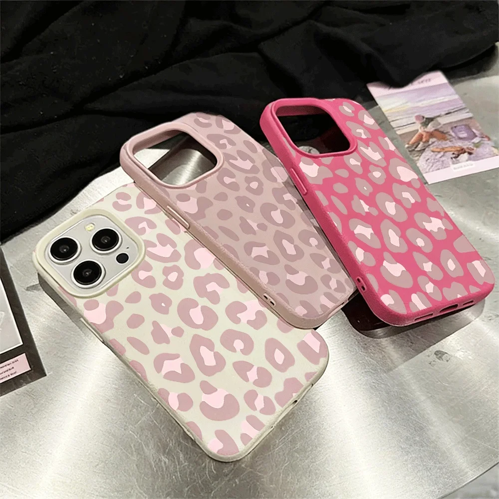 Pale Purple Leopard Print Phone Case For iPhone 17 16 15 14 13 12 Pro Max 16 15 14 Plus 17 16 15 Pro 17Air Silicone Matte Cover view 3