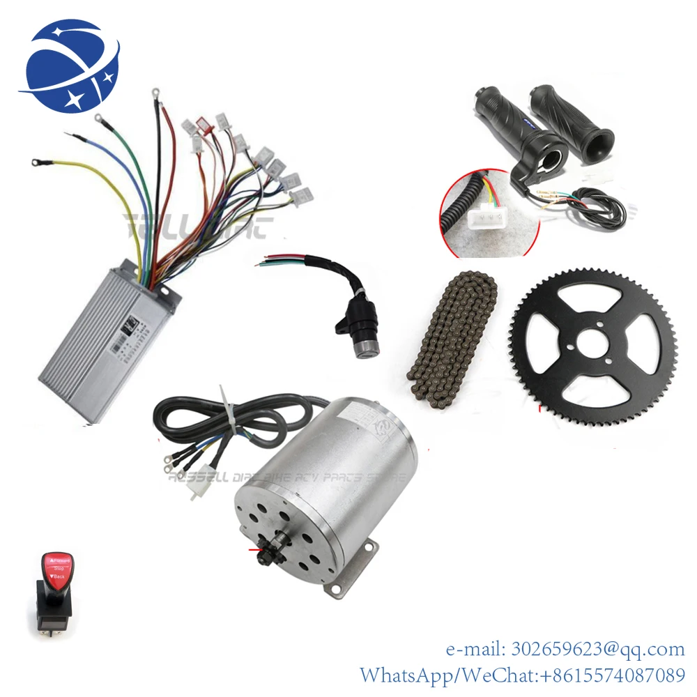 

1800W 48V T8F Chain Spocket Brushless Motor Controller Throttle Grip Forward Reverse switch Electric Go kart ATV Ebik E-Bike