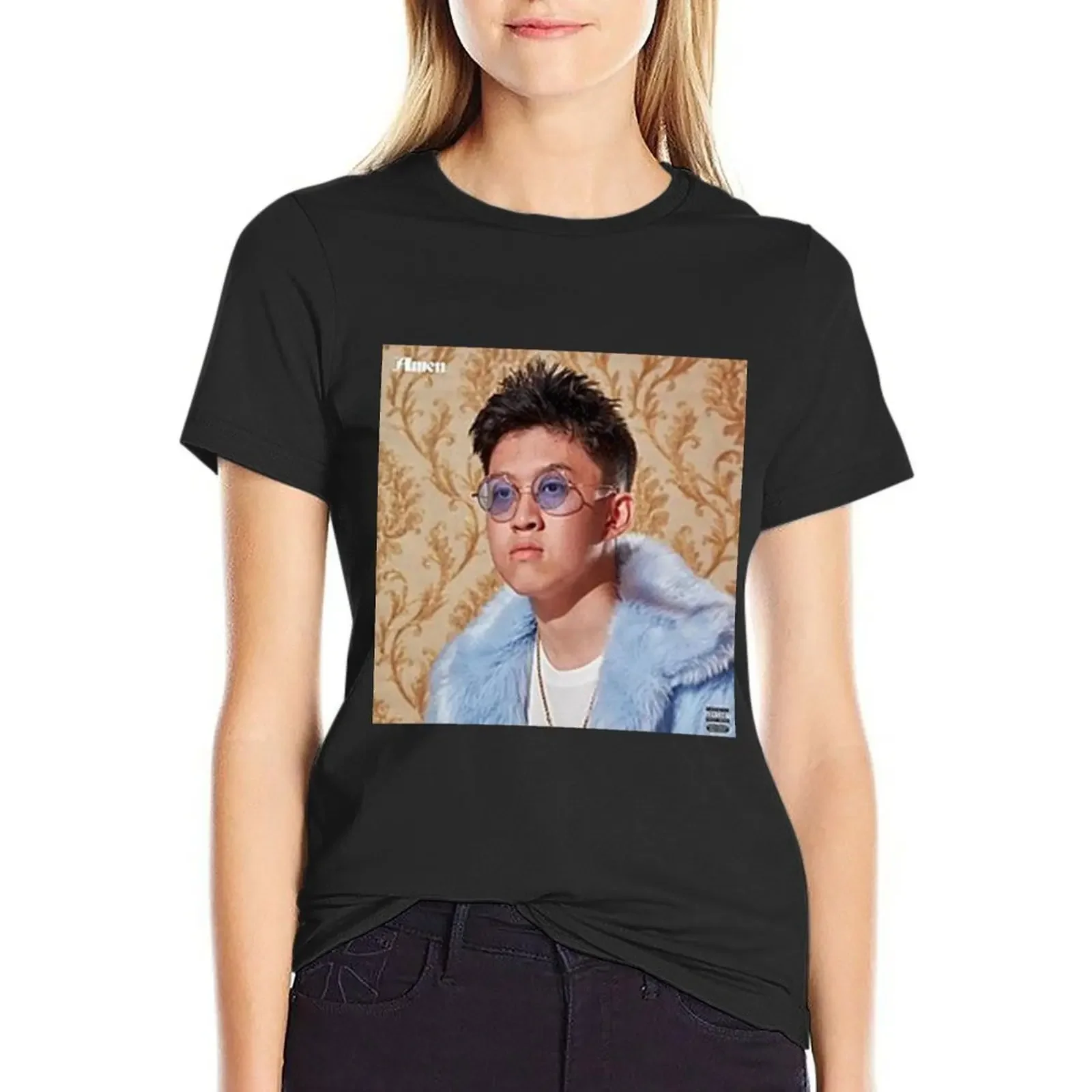 

Rich Chigga/Rich Brian Amen album cover T-Shirt plus size tops heavyweights sports fans tops for Women