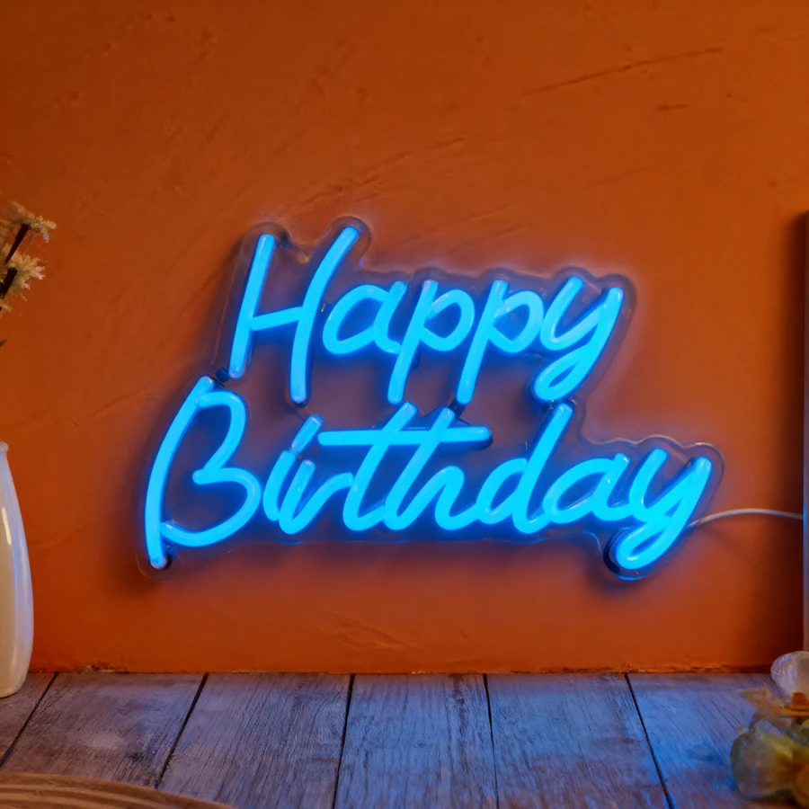 Happy Birthday Neon Sign Birthday for Party Wall Decor, USB Powered, Gift for lover