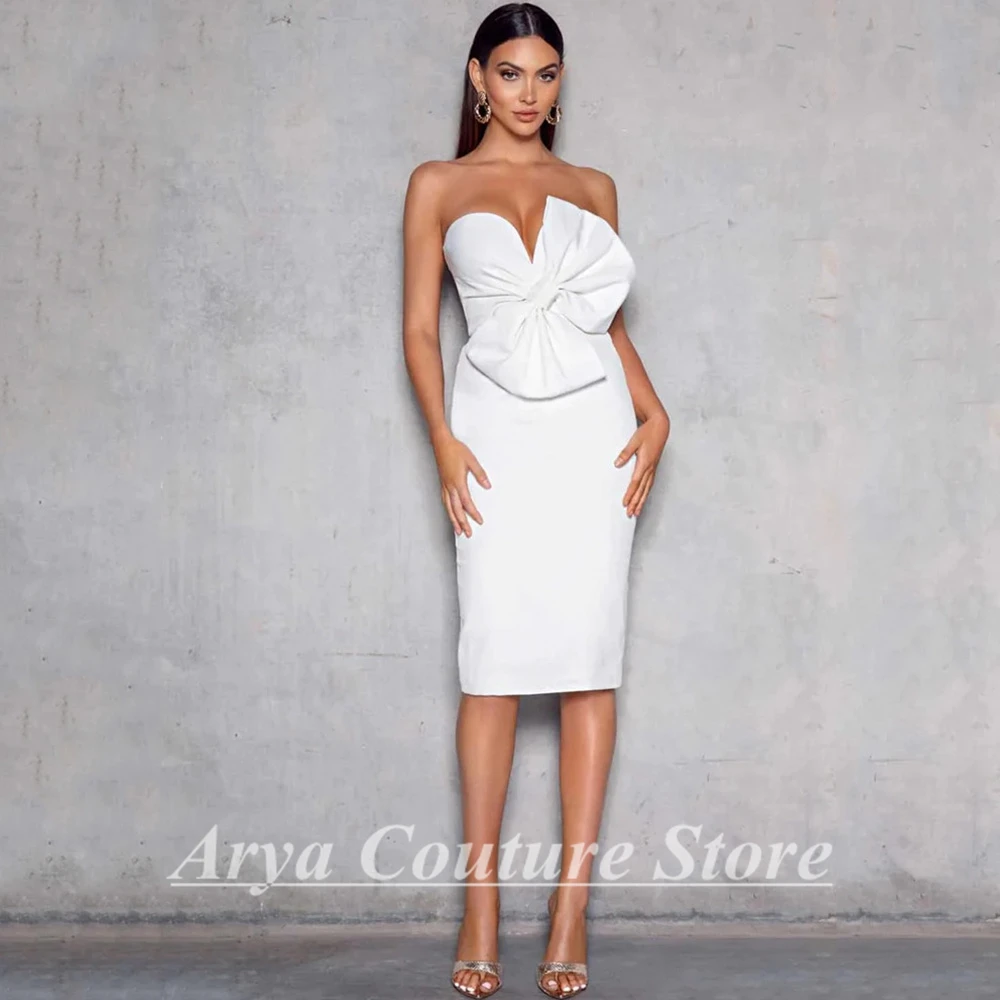 Sexy Tube Top Knee Cocktail Dress Skinny Pack Hip Sleeveless Backless Party Banquet Customized Women Dresses فساتين حفلات