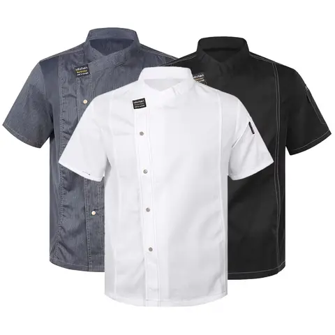 Men Head Chef Food Service Kitchen Cooking Costume Pizzaiolo Cook Uniform Restaurant Chef's Jackets Bakery Cafe Working Clothes
